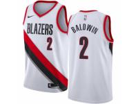 Women Nike Portland Trail Blazers #2 Wade Baldwin  White NBA Jersey - Association Edition