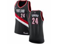 Women Nike Portland Trail Blazers #24 Anfernee Simons  Black NBA Jersey - Icon Edition