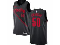 Women Nike Portland Trail Blazers #50 Caleb Swanigan  Black NBA Jersey - 2018/19 City Edition
