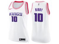 Women Nike Sacramento Kings #10 Mike Bibby Swingman White/Pink Fashion NBA Jersey