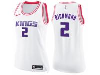 Women Nike Sacramento Kings #2 Mitch Richmond Swingman White/Pink Fashion NBA Jersey