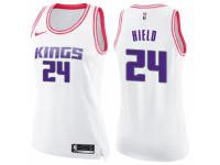 Women Nike Sacramento Kings #24 Buddy Hield Swingman White/Pink Fashion NBA Jersey