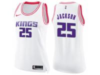 Women Nike Sacramento Kings #25 Justin Jackson Swingman White/Pink Fashion NBA Jersey