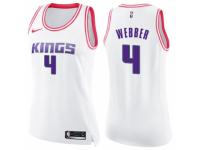 Women Nike Sacramento Kings #4 Chris Webber Swingman White/Pink Fashion NBA Jersey