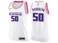 Women Nike Sacramento Kings #50 Zach Randolph Swingman White/Pink Fashion NBA Jersey