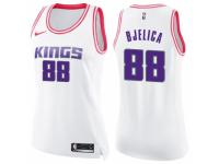 Women Nike Sacramento Kings #88 Nemanja Bjelica Swingman White-Pink Fashion NBA Jersey