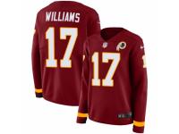 Women Nike Washington Redskins #17 Doug Williams Limited Burgundy Therma Long Sleeve NFL Jersey