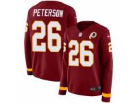 Women Nike Washington Redskins #26 Adrian Peterson Limited Burgundy Therma Long Sleeve NFL Jersey