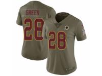 Women Nike Washington Redskins #28 Darrell Green Limited Olive 2017 Salute to Service NFL Jersey