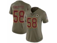 Women Nike Washington Redskins #58 Junior Galette Limited Olive 2017 Salute to Service NFL Jersey