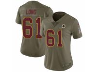 Women Nike Washington Redskins #61 Spencer Long Limited Olive 2017 Salute to Service NFL Jersey