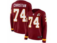 Women Nike Washington Redskins #74 Geron Christian Limited Burgundy Therma Long Sleeve NFL Jersey