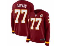 Women Nike Washington Redskins #77 Shawn Lauvao Limited Burgundy Therma Long Sleeve NFL Jersey