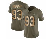 Women Nike Washington Redskins #93 Trent Murphy Limited Olive/Gold 2017 Salute to Service NFL Jersey
