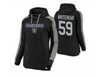 Women Oakland Raiders #59 Tahir Whitehead Navy-Heathered Gray Iconic Color Block Pullover Hoodie