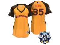 Women's 2016 MLB All-Star American Baltimore Orioles Brad Brach #35 Yellow Run Derby Cool Base Jersey