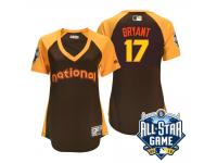 Women's 2016 MLB All-Star National Chicago Cubs #17 Kris Bryant Brown Run Derby Cool Base Jersey