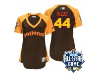 Women's 2016 MLB All-Star National Chicago Cubs #44 Anthony Rizzo Brown Run Derby Cool Base Jersey