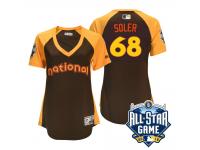 Women's 2016 MLB All-Star National Chicago Cubs #68 Jorge Soler Brown Run Derby Cool Base Jersey