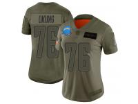 Women's #76 Limited Russell Okung Camo Football Jersey Los Angeles Chargers 2019 Salute to Service