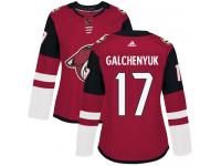 Women's Adidas Alex Galchenyuk Authentic Burgundy Red Home NHL Jersey Arizona Coyotes #17