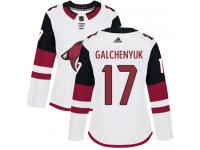 Women's Adidas Alex Galchenyuk Authentic White Away NHL Jersey Arizona Coyotes #17