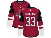 Women's Adidas Alex Goligoski Authentic Burgundy Red Home NHL Jersey Arizona Coyotes #33