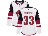 Women's Adidas Alex Goligoski Authentic White Away NHL Jersey Arizona Coyotes #33