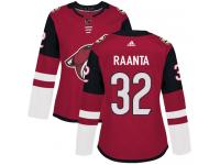 Women's Adidas Antti Raanta Authentic Burgundy Red Home NHL Jersey Arizona Coyotes #32