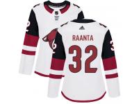 Women's Adidas Antti Raanta Authentic White Away NHL Jersey Arizona Coyotes #32