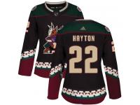 Women's Adidas Barrett Hayton Authentic Black Alternate NHL Jersey Arizona Coyotes #22