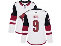 Women's Adidas Bobby Hull Authentic White Away NHL Jersey Arizona Coyotes #9