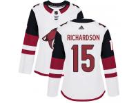 Women's Adidas Brad Richardson Authentic White Away NHL Jersey Arizona Coyotes #15