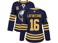 Women's Adidas Buffalo Sabres #16 Pat Lafontaine Authentic Navy Blue Home NHL Jersey