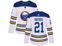 Women's Adidas Buffalo Sabres #21 Kyle Okposo Authentic White 2018 Winter Classic NHL Jersey