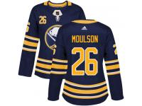 Women's Adidas Buffalo Sabres #26 Matt Moulson Authentic Navy Blue Home NHL Jersey