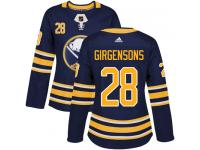 Women's Adidas Buffalo Sabres #28 Zemgus Girgensons Authentic Navy Blue Home NHL Jersey