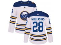 Women's Adidas Buffalo Sabres #28 Zemgus Girgensons Authentic White 2018 Winter Classic NHL Jersey