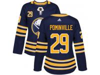 Women's Adidas Buffalo Sabres #29 Jason Pominville Authentic Navy Blue Home NHL Jersey