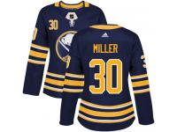 Women's Adidas Buffalo Sabres #30 Ryan Miller Authentic Navy Blue Home NHL Jersey