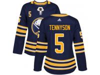 Women's Adidas Buffalo Sabres #5 Matt Tennyson Authentic Navy Blue Home NHL Jersey