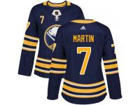 Women's Adidas Buffalo Sabres #7 Rick Martin Authentic Navy Blue Home NHL Jersey