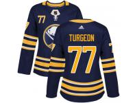 Women's Adidas Buffalo Sabres #77 Pierre Turgeon Authentic Navy Blue Home NHL Jersey