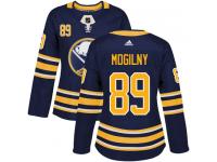 Women's Adidas Buffalo Sabres #89 Alexander Mogilny Authentic Navy Blue Home NHL Jersey