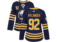 Women's Adidas Buffalo Sabres #92 Alexander Nylander Authentic Navy Blue Home NHL Jersey