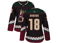 Women's Adidas Christian Dvorak Authentic Black Alternate NHL Jersey Arizona Coyotes #18