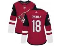 Women's Adidas Christian Dvorak Authentic Burgundy Red Home NHL Jersey Arizona Coyotes #18