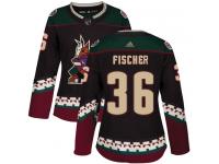 Women's Adidas Christian Fischer Authentic Black Alternate NHL Jersey Arizona Coyotes #36