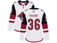 Women's Adidas Christian Fischer Authentic White Away NHL Jersey Arizona Coyotes #36