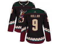 Women's Adidas Clayton Keller Authentic Black Alternate NHL Jersey Arizona Coyotes #9